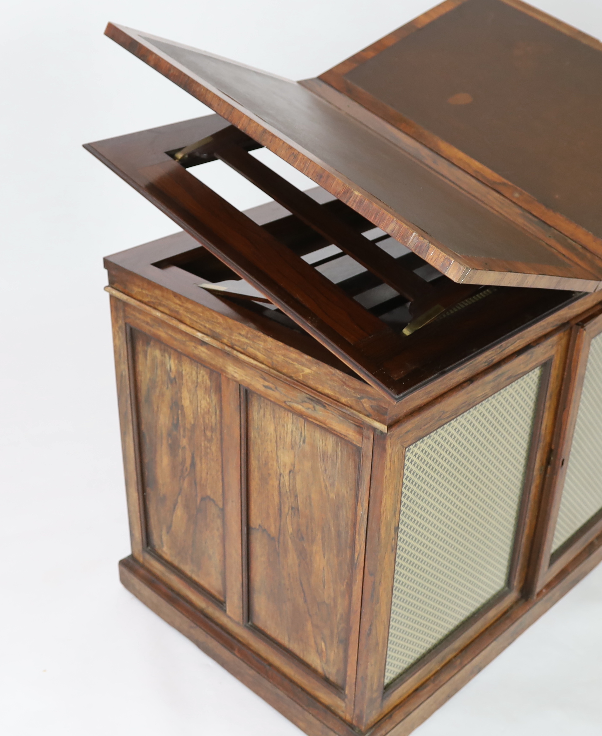 A Regency rosewood folio or architect's desk, 108cm wide, 69cm deep, 81cm high